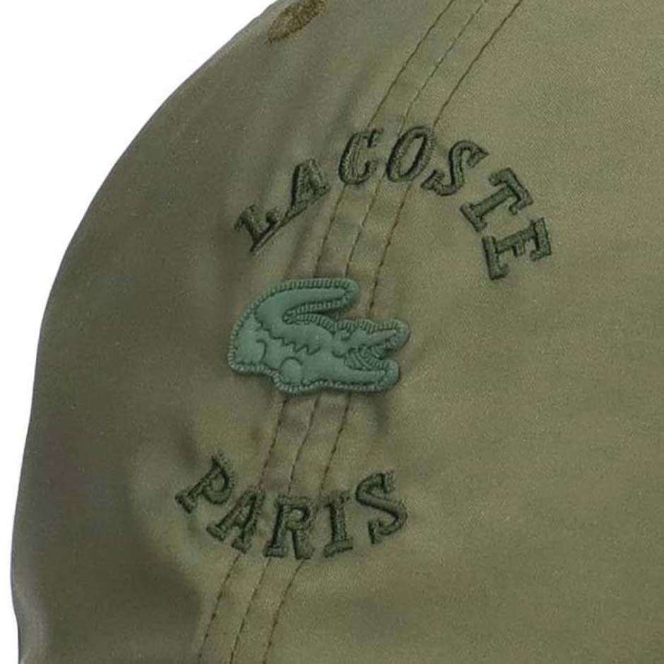 LACOSTE オリーブキャップ L刺繍 LACOSTE ラコステ 撥水 ロゴ 刺繍 キャップ 帽子 サイズ調節