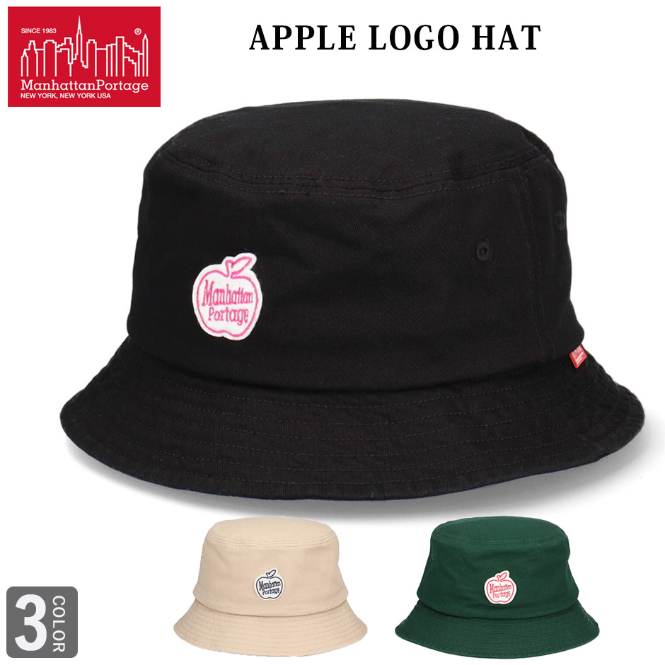 マンハッタンポーテージ アップルワッペン バケットハット ロゴ ハット 帽子 バケハ Manhattan Portage Bucket Hat MP190｜inreason