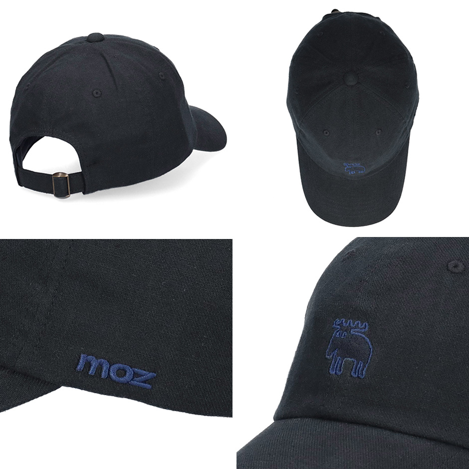 moz（モズ） スウェーデン 綿麻混 エルク ロゴ キャップ ヘンプ