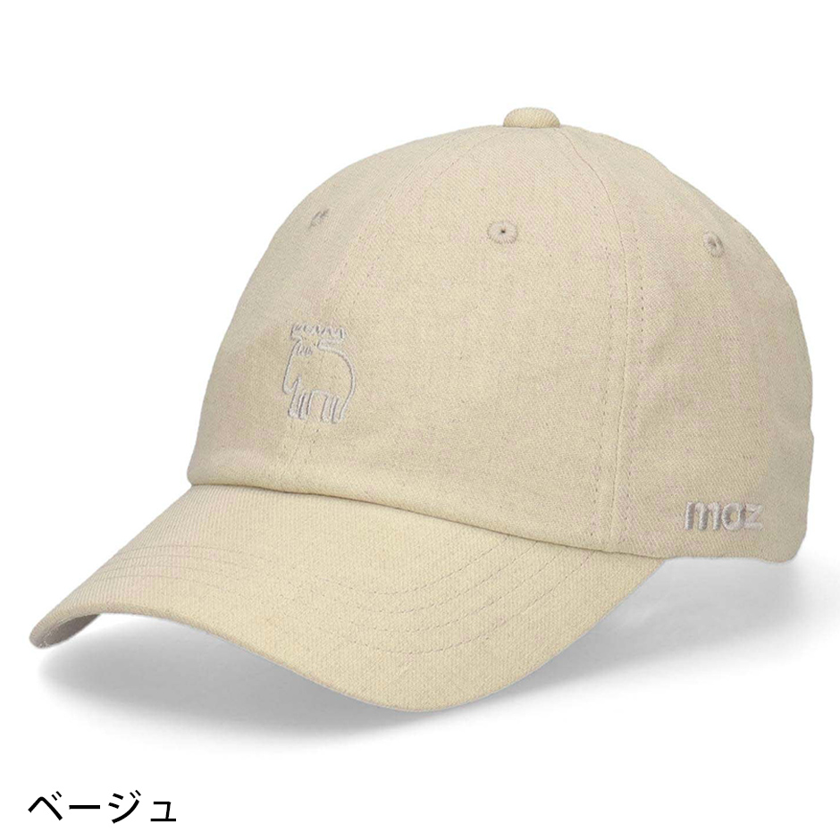 moz（モズ） スウェーデン 綿麻混 エルク ロゴ キャップ ヘンプ