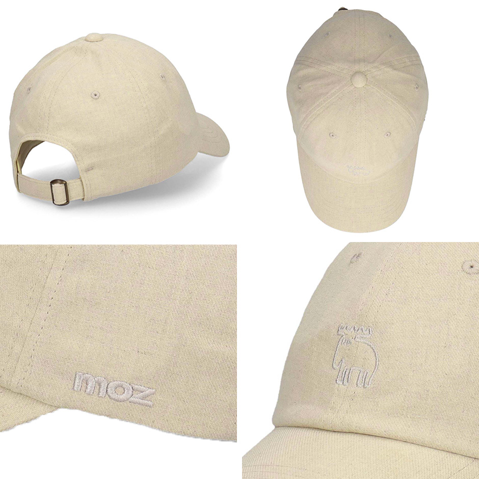 moz（モズ） スウェーデン 綿麻混 エルク ロゴ キャップ ヘンプ