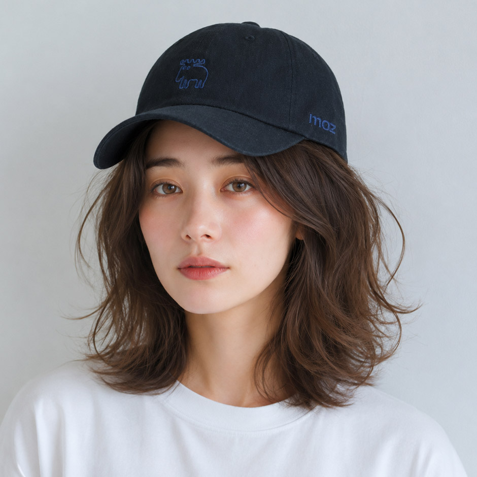 moz（モズ） スウェーデン 綿麻混 エルク ロゴ キャップ ヘンプ