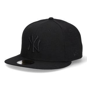 ニューエラ 59FIFTY オールブラック キャップ 5950 帽子 MLB 大きいサイズ NY ヤ...