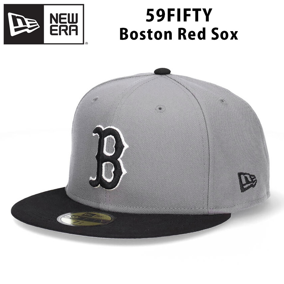ニューエラ 59FIFTY グレーxブラック ボストンレッドソックス キャップ NEW ERA 帽子 MLB 大きいサイズ Boston Red Sox 5950 ブランド New Era｜inreason