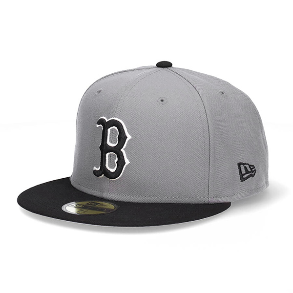 ニューエラ 59FIFTY グレーxブラック ボストンレッドソックス キャップ NEW ERA 帽子...