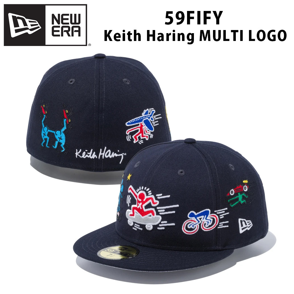 NEW ERA ニューエラ 59FIFTY キースへリング スケボー キャップ 帽子 フラットバイザー Keith Haring コラボ スケボー  12654545