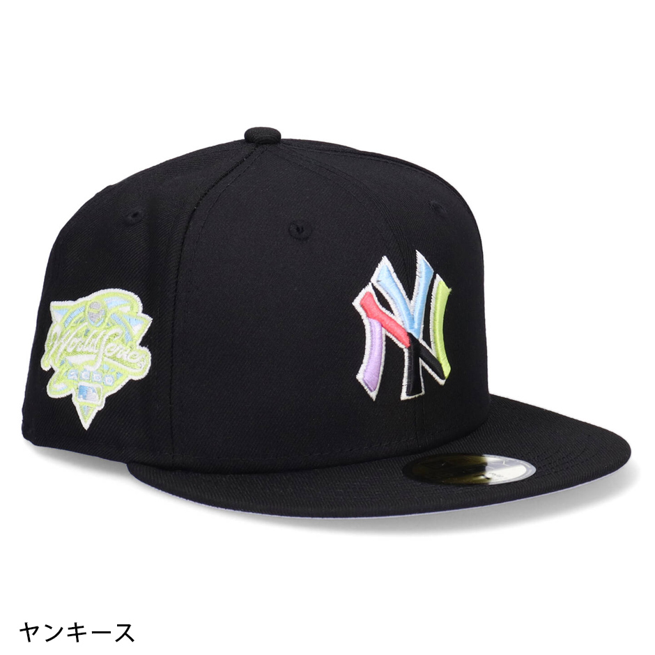 ニューエラ 59FIFTY カラーパック レインボーロゴ キャップ 帽子 ブラック NEW ERA 5950 大きいサイズ ブランド メジャーリーグ  Colorpack カスタム