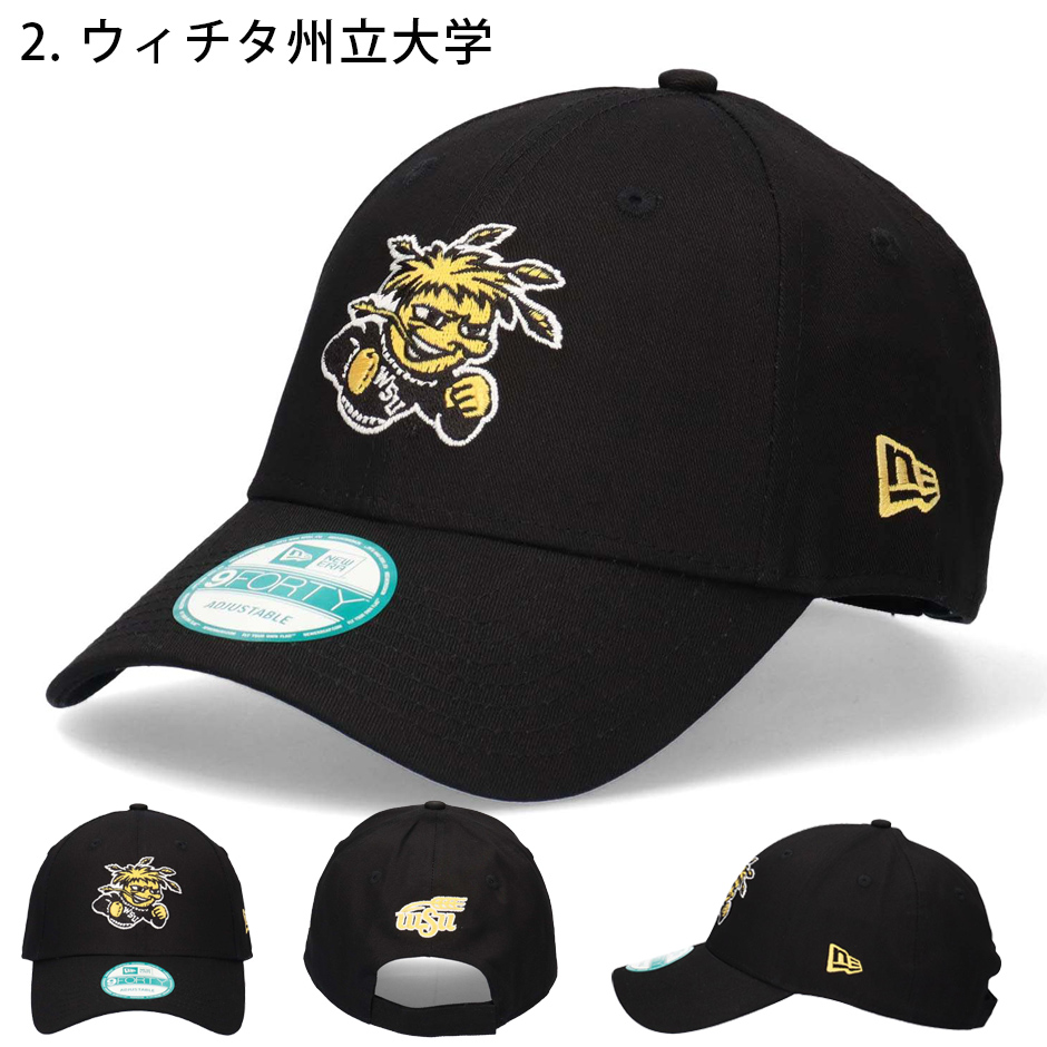 Vintage カレッジ　キャップ　黒 ニューエラ キャップ メンズ 9FORTY NEW ERA NCAA アメリカ 大学