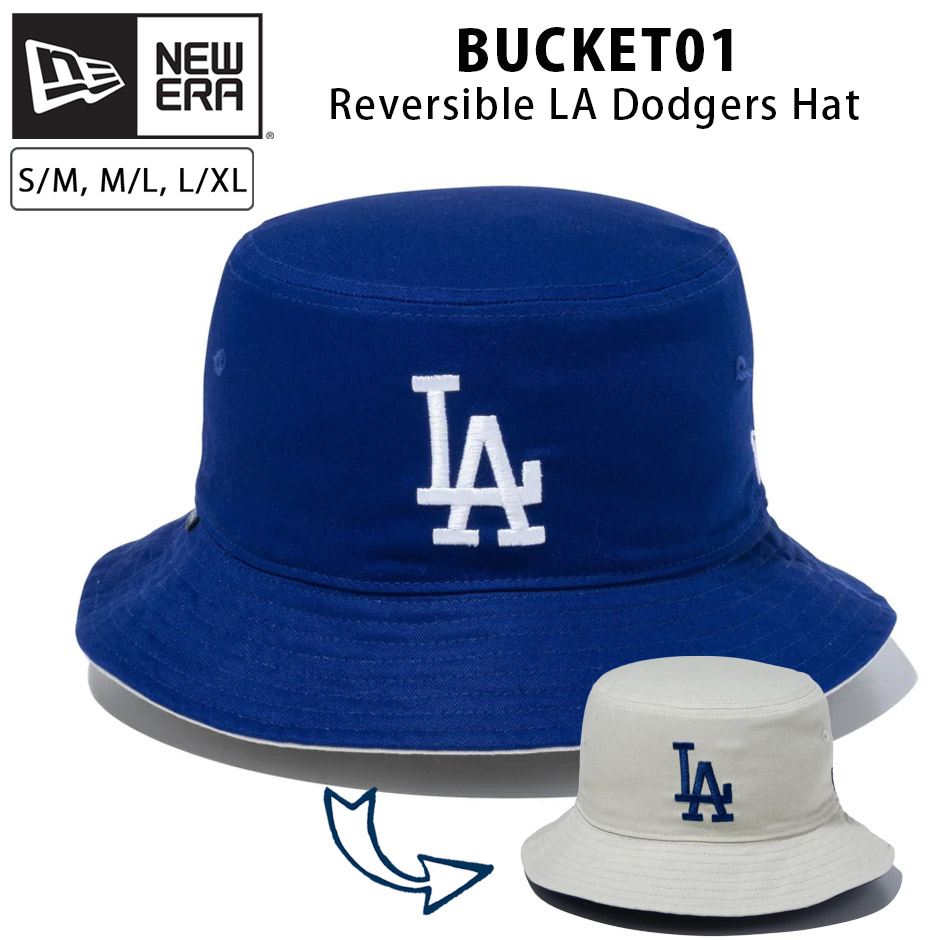 ニューエラ LA ドジャース リバーシブル バケットハット バケハ ハット 帽子 NEW ERA ロサンゼルス LAハット MLB 大きいサイズ ユニセックス メンズ レディース｜inreason
