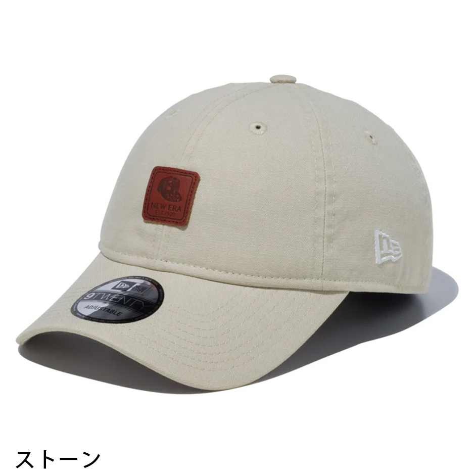 NEW ERA ニューエラ レザーパッチ ダックキャンバス キャップ