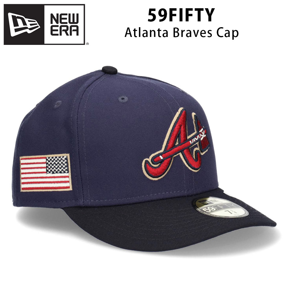 ニューエラ PC 59FIFTY スター ストライプ キャップ アトランタ ブレーブス プリカーブバイザー 帽子 星条旗 アメリカ国旗 NEW ERA  メジャーリーグ MLB