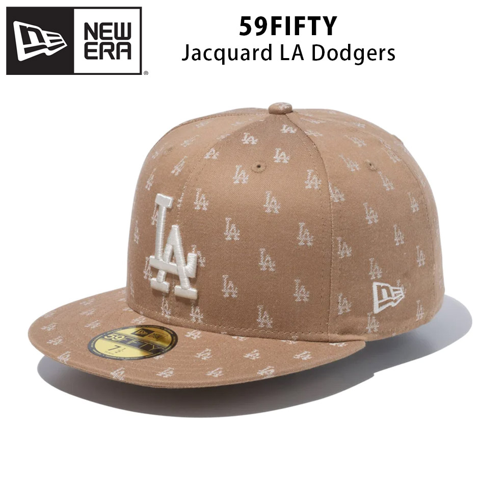 ニューエラ モノグラム ジャガード LA ロサンゼルス ドジャース キャップ 59FIFTY 帽子 大きいサイズ ブランド 5950 NEW ERA LOS ANGELES DODGERS CAP｜inreason
