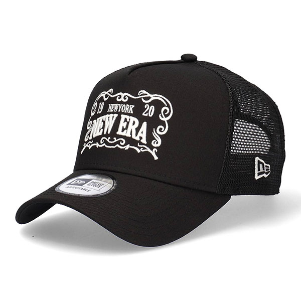 新品Bristol ブラック トラッカーキャップ NEW ERA 9FORTY 9FORTY A-Frame Super Heavy Wash Racer Logo ブラック