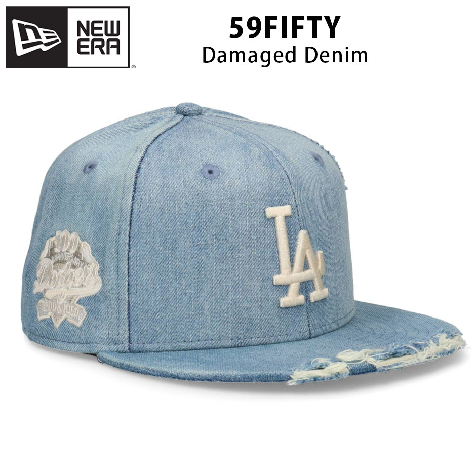 新品未使用New Era 59FIFTY デニムキャップ 7 1/2 ニューエラキャップ 59FIFTY MLB ダメージデニム（キャップ）｜NEW ERA