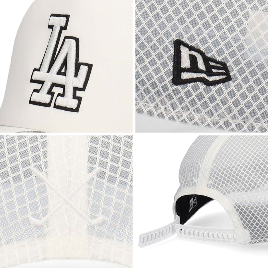 LAロゴ メッシュキャップ ホワイト/グレー NEW ERA（ニューエラ） ゴルフ 9FORTY APEX クラシックロゴ LA
