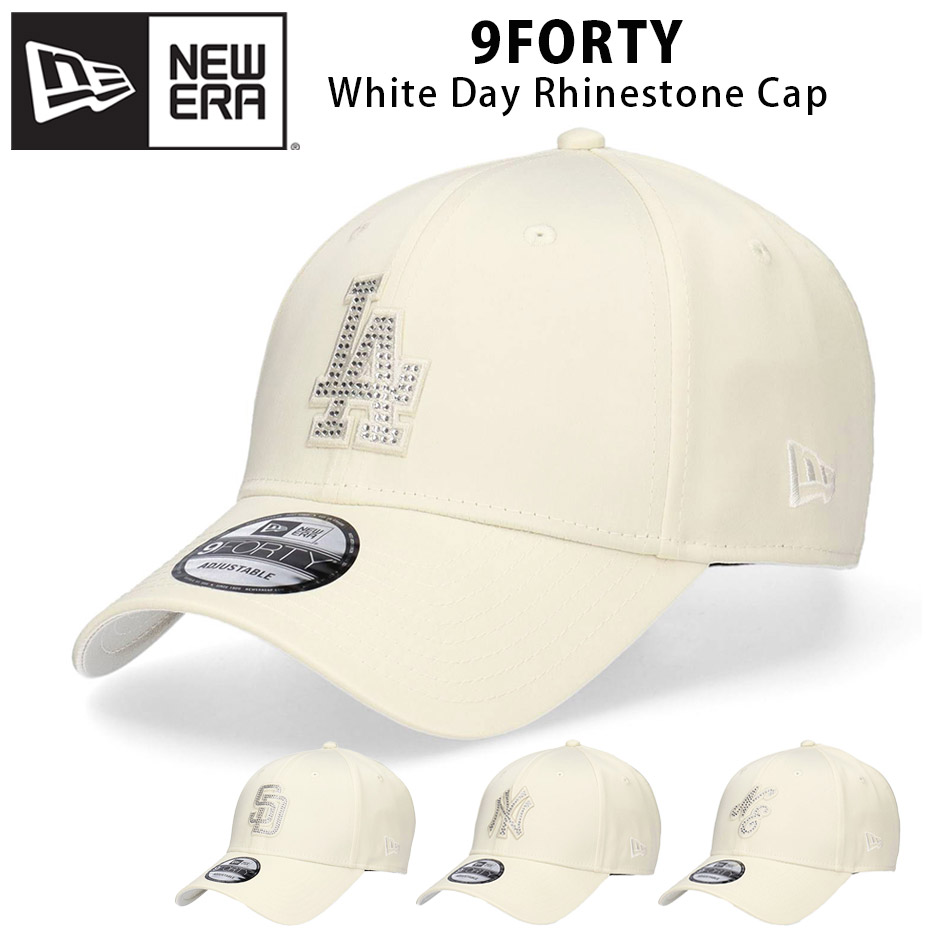 ニューエラ LA ドジャース ニットキャップ ラインストーン オフホワイト NEW ERA（ニューエラ） 9FORTY ホワイトデー ラインストーン キャップ