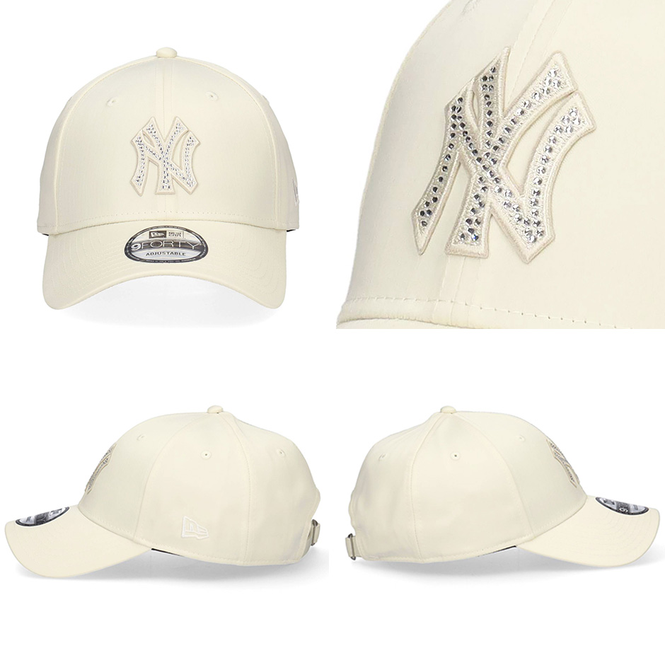 ニューエラ LA ドジャース ニットキャップ ラインストーン オフホワイト LP 59FIFTY White Pack ロサンゼルス・ドジャース クローム ストーン