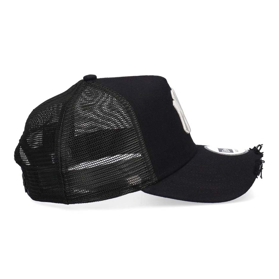ニューエラ 9FORTY A-Frame ダメージ キャップ LA NY デニム キャンバス 帽子 NEW ERA 940 ドジャース ヤンキース メンズ レディース ブランドの画像