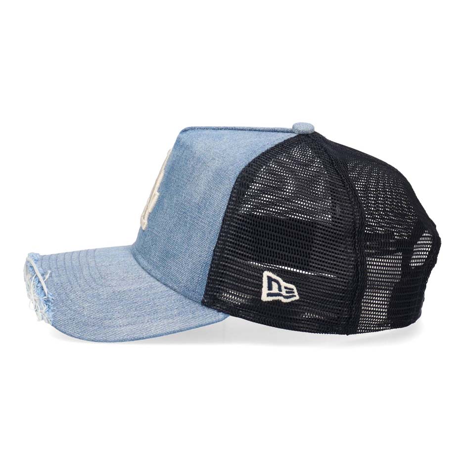 ニューエラ 9FORTY A-Frame ダメージ キャップ LA NY デニム キャンバス 帽子 NEW ERA 940 ドジャース ヤンキース メンズ レディース ブランドの画像