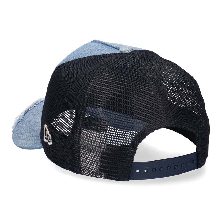 ニューエラ 9FORTY A-Frame ダメージ キャップ LA NY デニム キャンバス 帽子 NEW ERA 940 ドジャース ヤンキース メンズ レディース ブランドの画像