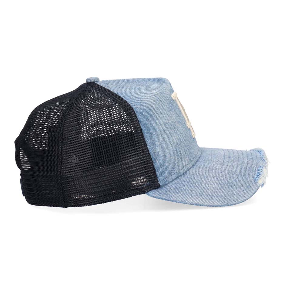 ニューエラ 9FORTY A-Frame ダメージ キャップ LA NY デニム キャンバス 帽子 NEW ERA 940 ドジャース ヤンキース メンズ レディース ブランドの画像