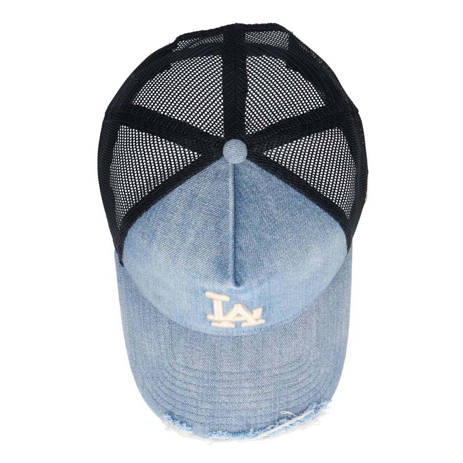 ニューエラ 9FORTY A-Frame ダメージ キャップ LA NY デニム キャンバス 帽子 NEW ERA 940 ドジャース ヤンキース メンズ レディース ブランドの画像