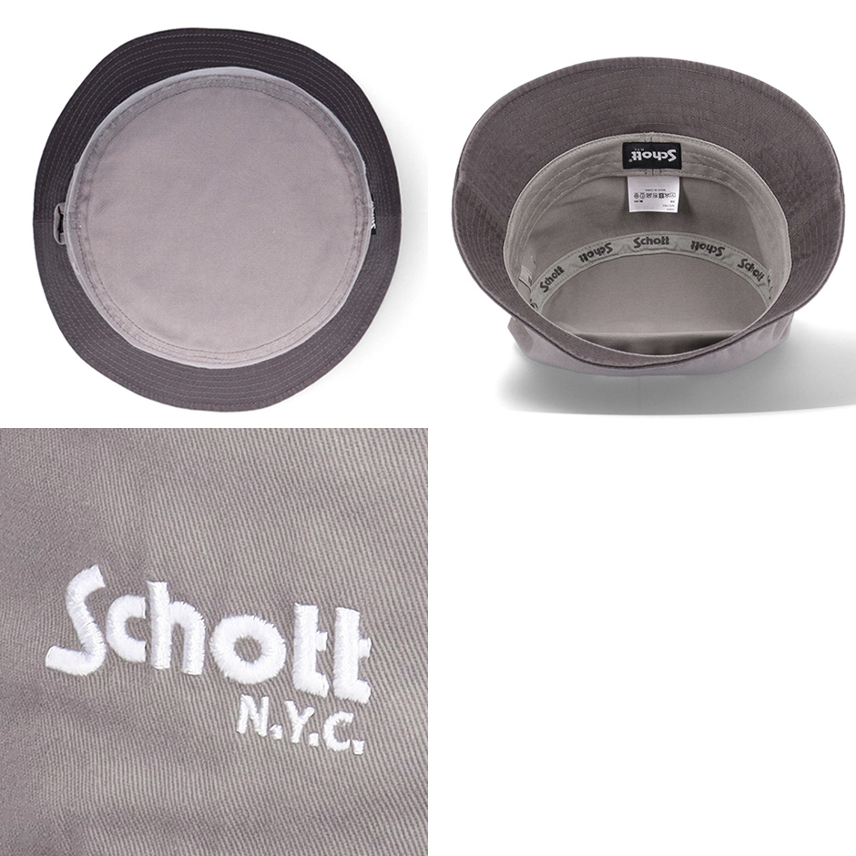 ステットソン✖︎schott コラボハット Schott N.Y.C（ショット） Schott バイカラー バケットハット バケハ