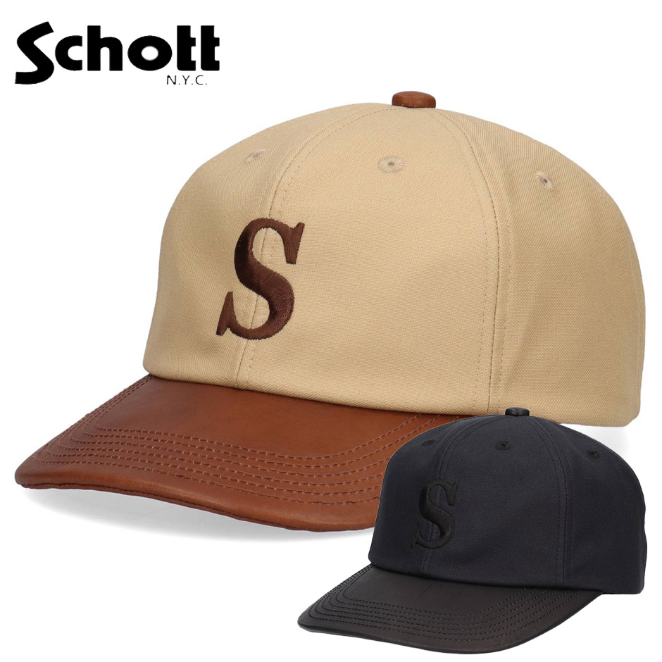 Schott N.Y.C（ショット） Schott ダック & レザー キャップ 帽子