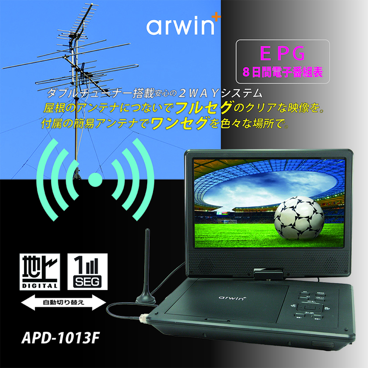 カーテレビ 車 携帯フルセグ＆ワンセグTV搭載ポータブルDVD＆マルチ