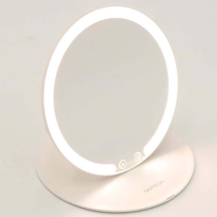折りたたみLEDミラーミラーLEDフェイス顔ライト照明美容角型折りたたみ【SAFFRON】折りたたみLEDミラー(角型) 