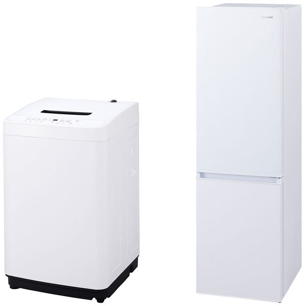 ＼設置サービス込み／(家電2点セット)家電セット 新品 一人暮らし 2点 冷蔵庫 洗濯機 セット 小型 新生活 白 黒 冷蔵庫 170L 洗濯機 5kg アイリスオーヤマの画像