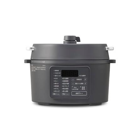 電気圧力鍋 3l 炊飯器 自動調理鍋 自動 電気鍋 グリル鍋 保温 スロークッカー ほったらかし おしゃれ 北欧 グレー 3L アイリスオーヤマ PC-MB3-H｜insdenki-y｜02