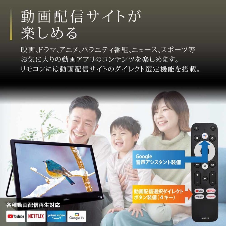 ダイニチ電子 チューナーレススマートテレビ(11.6インチ) ブラック WCM