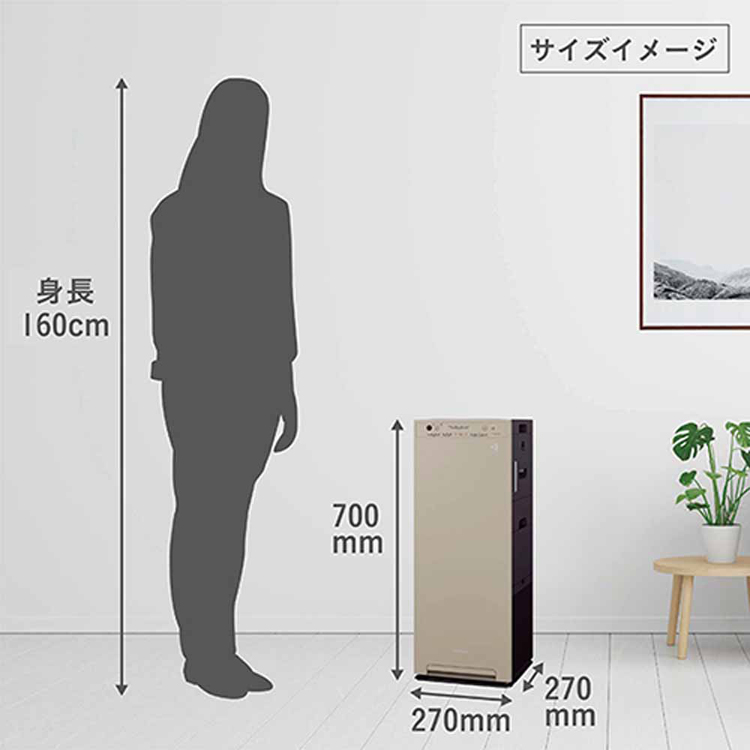 【美品】ダイキン　ストリーマ　加湿機能付き空気清浄機 ブラウン 付属品完備 ダイキン（DAIKIN） 加湿ストリーマ空気清浄機 MCK556A : ウエノ電器