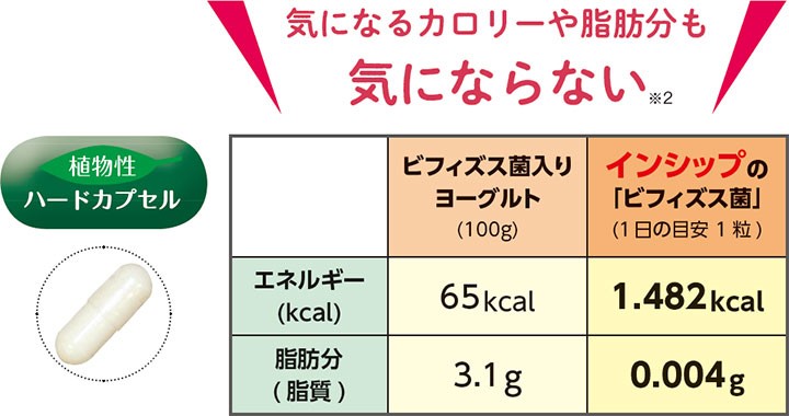 植物性ハードカプセル　気になるカロリーや脂肪分も気にならない