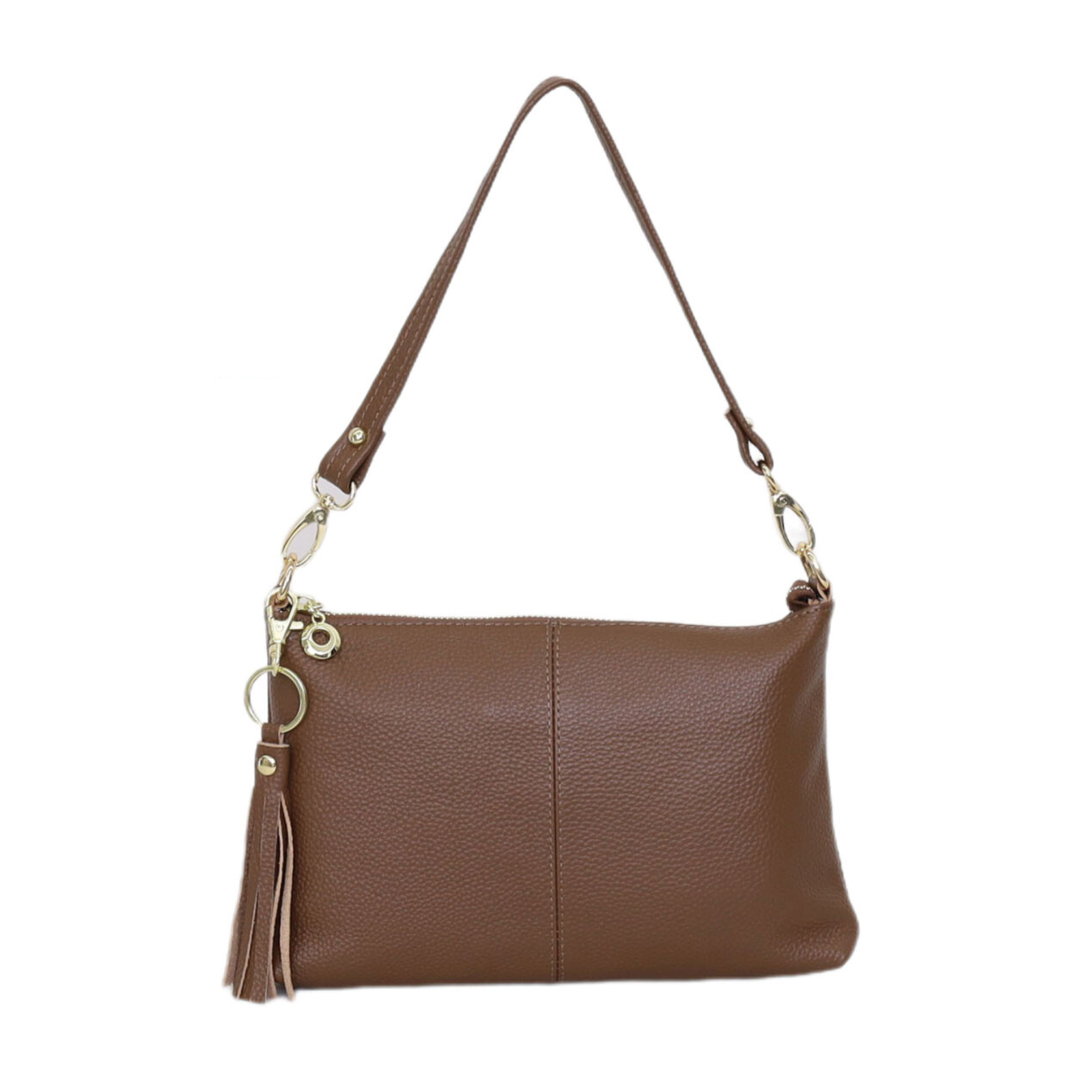 ショルダーバッグ レザー ミニ ポシェット 斜めがけ 2way 牛革 シンプル 上品 トレンド タッセル カジュアル おしゃれ 本革 コンパクト 無地 スマホ 母の日 | COOCO | 08