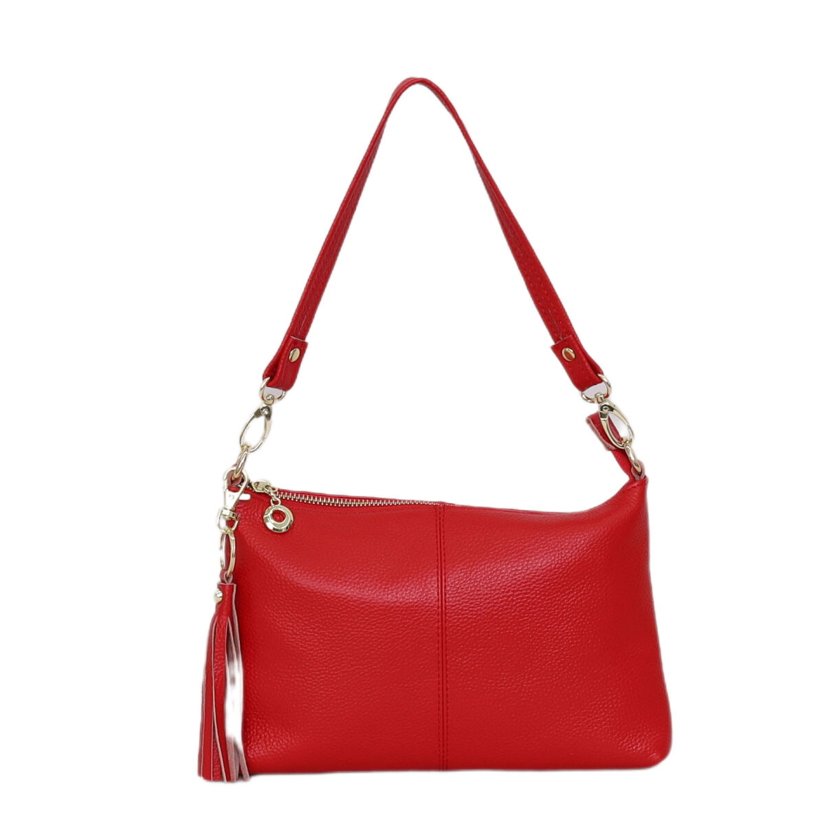 ショルダーバッグ レザー ミニ ポシェット 斜めがけ 2way 牛革 シンプル 上品 トレンド タッセル カジュアル おしゃれ 本革 コンパクト 無地 スマホ 母の日 | COOCO | 03