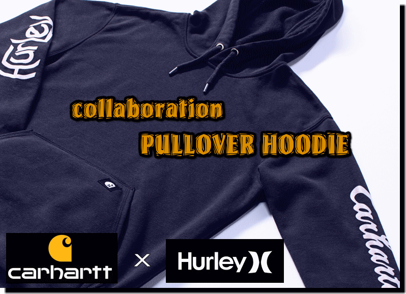 【在庫処分、特別価格】 Carhartt x Hurley PULLOVER HOODIE カーハート x ハーレー 裏起毛 スウェット パーカー  BV0648
