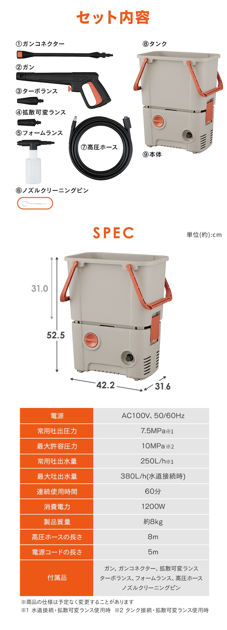 IRIS OHYAMA 高圧洗浄機 タンク式 コンパクト 10MPa 洗車 家庭用 節水
