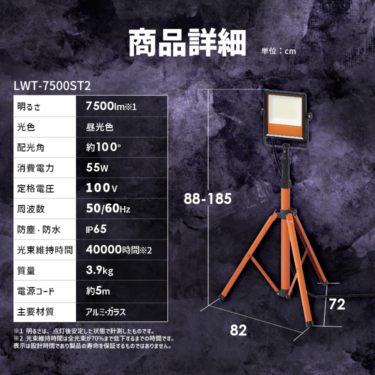 IRIS OHYAMA（アイリスオーヤマ） led投光器 55w 100v 1灯 投光器 led