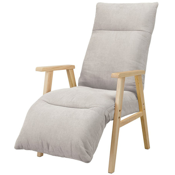 リクライニングアームチェア アイリスオーヤマ　グレー IRIS OHYAMA（アイリスオーヤマ） リクライニングチェア 一人用 高座