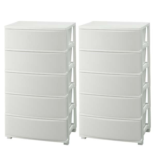 IRIS OHYAMA（アイリスオーヤマ） チェスト 完成品 おしゃれ 白 2個