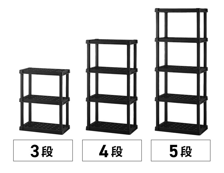 IRIS OHYAMA（アイリスオーヤマ） ラック 3段 プラスチック 棚 錆び