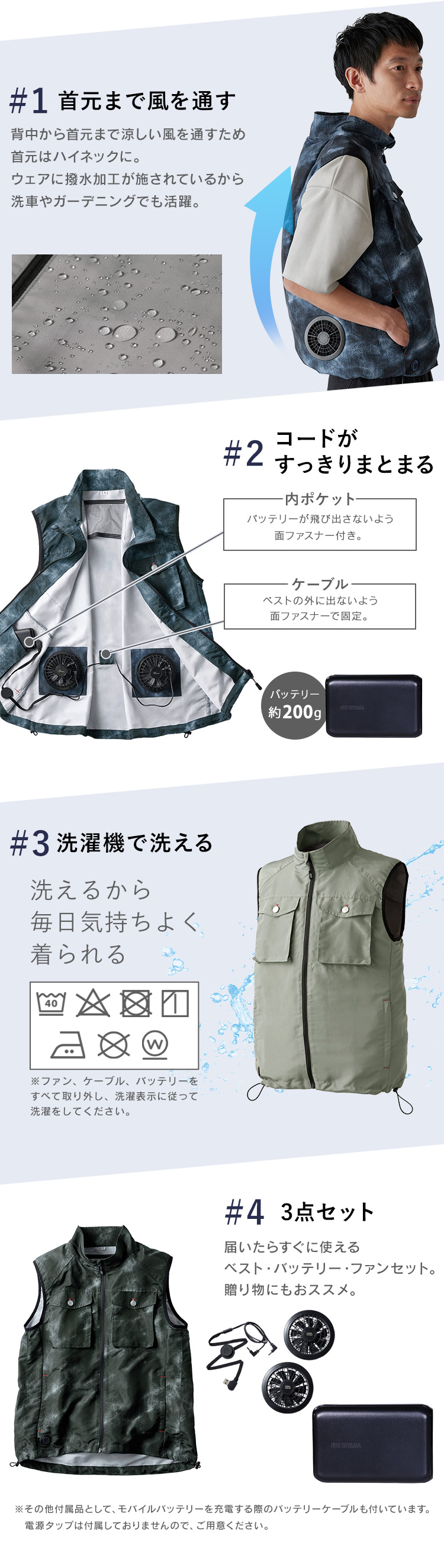 IRIS OHYAMA COOL WEAR ベスト Lサイズ✖️6個 IRIS OHYAMA（アイリスオーヤマ） クールウェア 空調ウェア ベスト