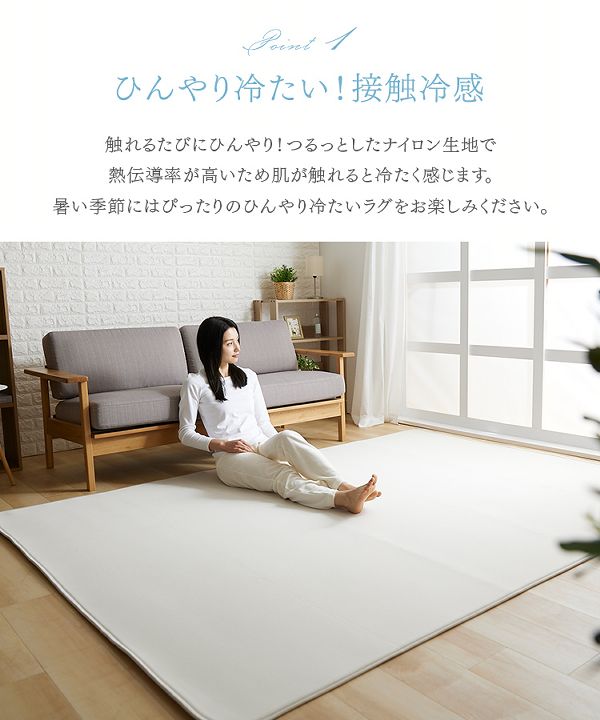 ラグカーペット抗菌防臭加工【販売指示後カートアップ】接触冷感ラグ200×250 