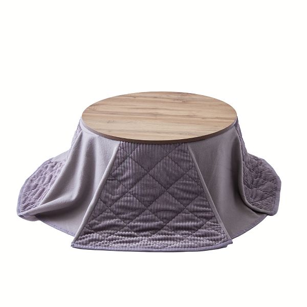 №12【新品】シンプル木目＆グレー　布団付きこたつ円形68 P5倍☆7/15] こたつ布団 おしゃれ 正方形 円形 掛け布団