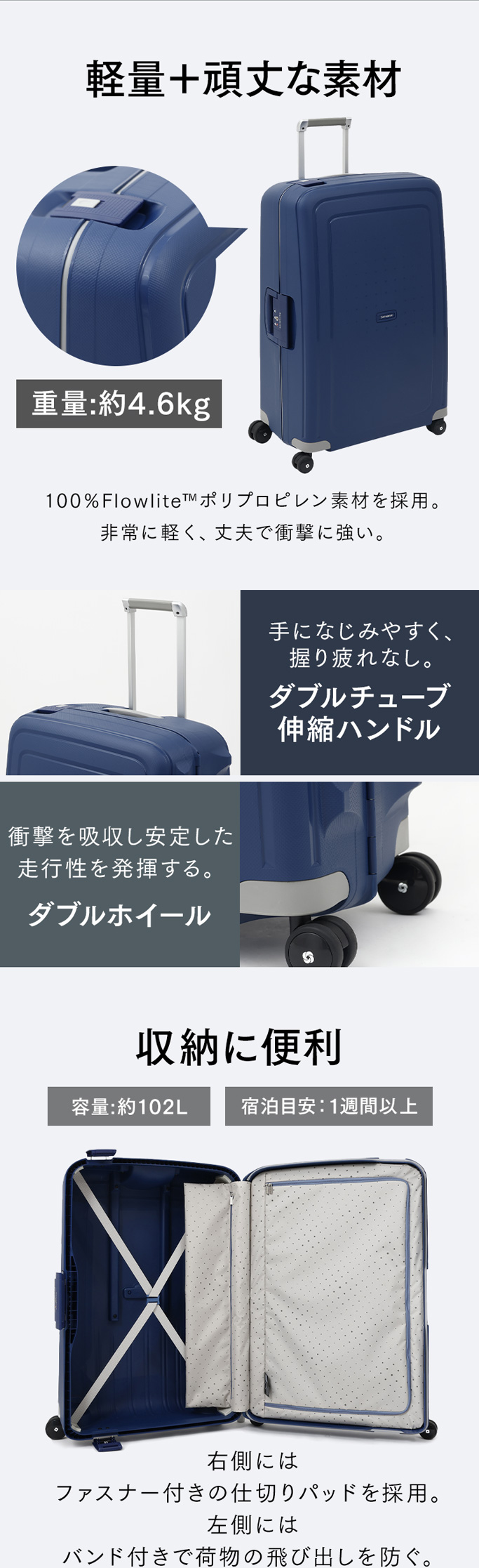 並行輸入品】 スーツケース キャリーケース ハード 大型 大容量 軽量