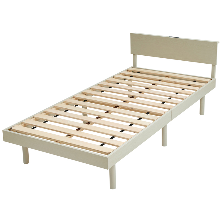 ベッド ベッドフレーム すのこベッド セミシングル コンセント付き