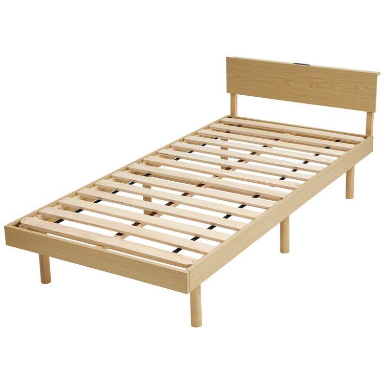 ベッド ベッドフレーム すのこベッド シングル コンセント付き すのこ