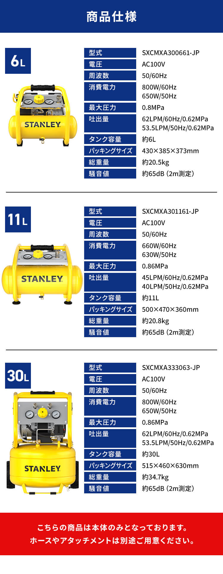 コンプレッサー 100V 静音 エアーコンプレッサー オイルレス 6L 小型